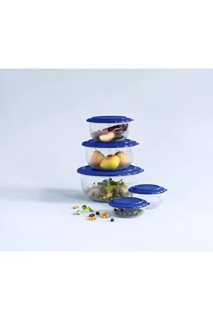 Tupperware Kristalin 5 li Set Gece Mavisi
