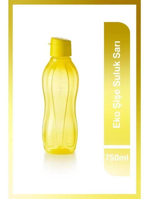Tupperware Eko Şişe 750 ml Sarı – BPA İçermeyen, Ergonomik ve Şık Suluk